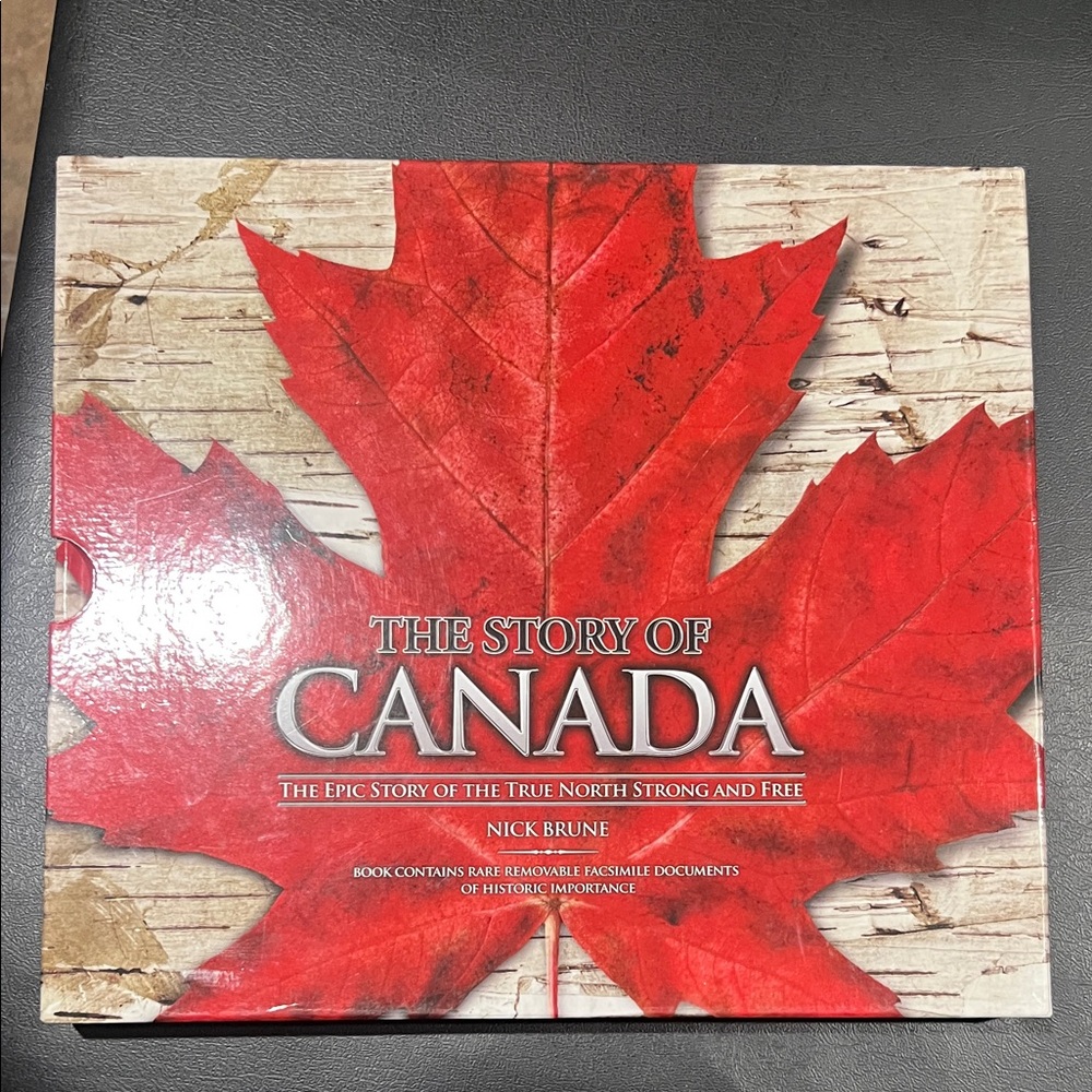 The Story of Canada Book with Red Maple Leaf Cover
